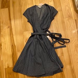 Shabby Apple Dusty Navy Wrap Dress